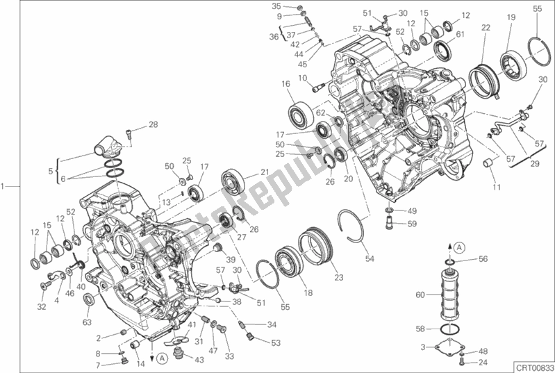 All parts for the 09a - Half-crankcases Pair of the Ducati Diavel 1260 USA 2019